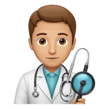 Doctor holding a colonoscopy scope sticker