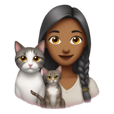 Lexie with 2 cats sticker