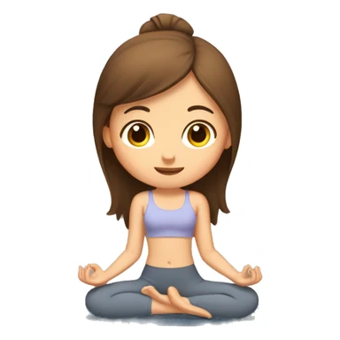 Girl doing yoga with brown hair  sticker