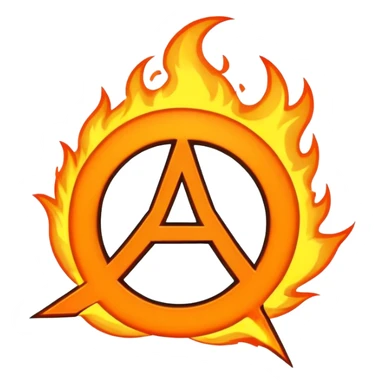 Flaming Anarchy Symbol sticker