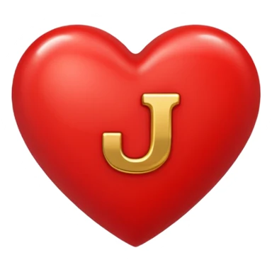 A red heart with the letter "J" in the middle sticker