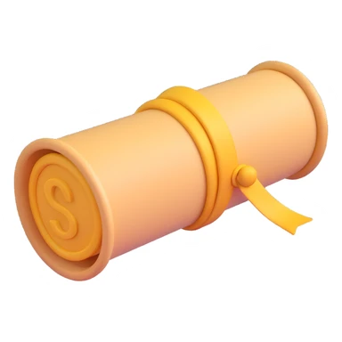 rolled diploma emoji, 3D Microsoft Fluent style sticker