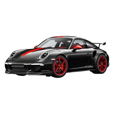 Black Porsche 911 with red details sticker