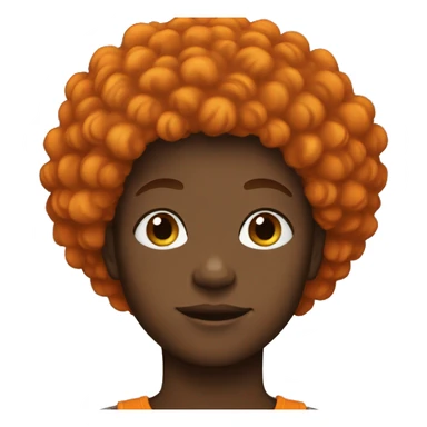 Black teenager with orange afro sticker