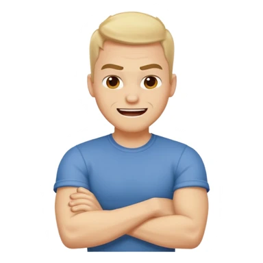 arms crossed around neck angry laughing guy sticker