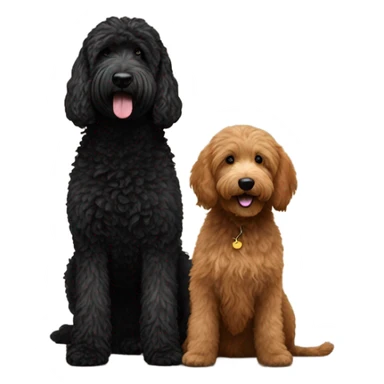Black goldendoodle with Brown Goldendoodle sticker