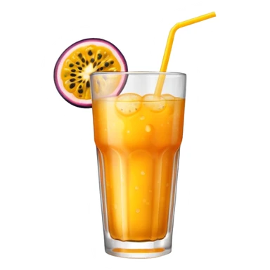 passionfruit & mango soft drink in glass sticker