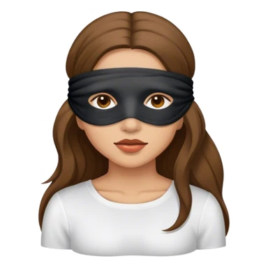 Woman with Long Brown hair blindfolded sticker