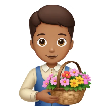 Bassie from dandy’s world hear basket with flowers sticker