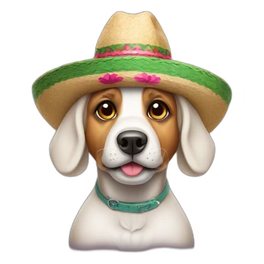 Dog with hat Mexico  sticker