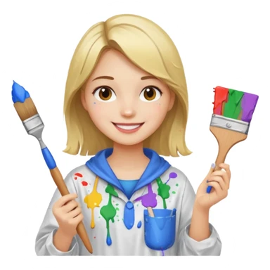 girl painter sticker