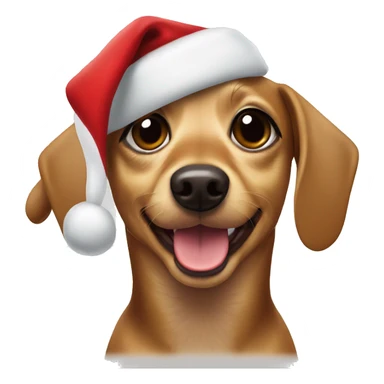 Chiweenie wearing Santa hat sticker