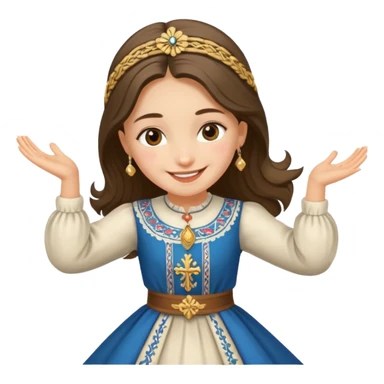 Girl Serbian orthodox folklore dancing with nosnja  sticker