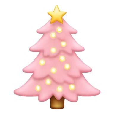 light pink christmas tree with warm lights and pink ordiments sticker