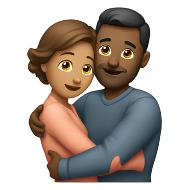 A man huggings with his wife sticker