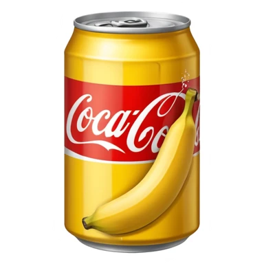 Create a can of coca cola vanilla with a banana color  sticker