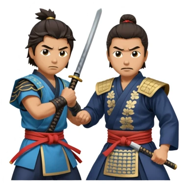 japan samurai fighting with a opther human sticker