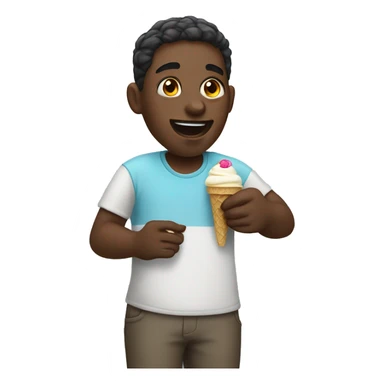 Black person eating ice cream sticker
