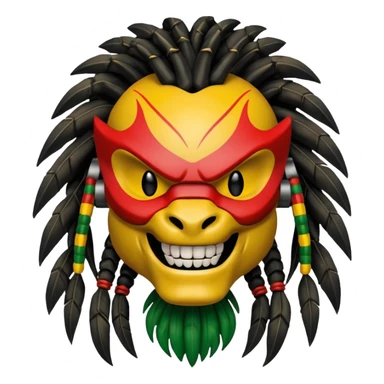 smiling predator from movie predator with rasta sticker