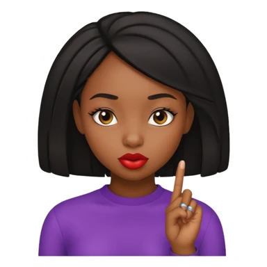 Fille badiss qui a l’index poser sur les lèvres en mode taquinerie/ séduction sticker