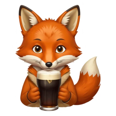 A fox drinking a Guinness  sticker