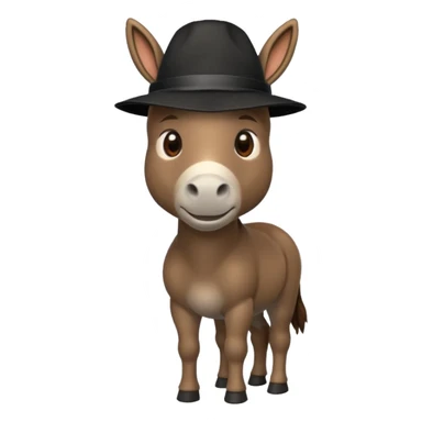 donkey with black hat sticker