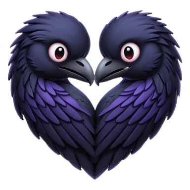emo heart with night sky and dark ravens sticker