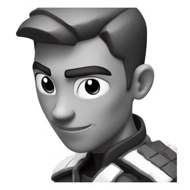 Omnitrix explaining something with moving hand, cloth colour black and white, portrait sticker