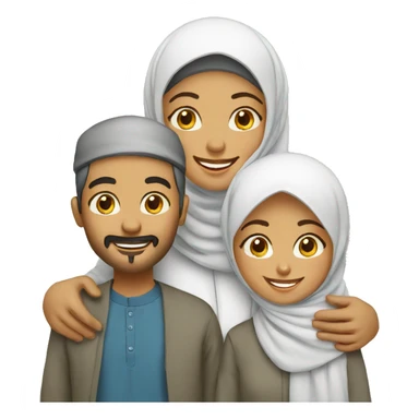 happy muslim family sticker