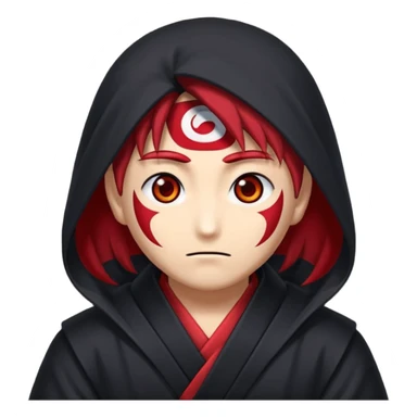 Crée un emoji antagoniste qui fait la pose a l'akatsuki sticker