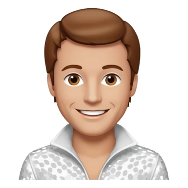Peter Allen with Brown Hair, White Sequin Outfit sticker