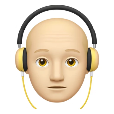 A yellow face exactly like this « 😶 » and wearing airpods max sticker