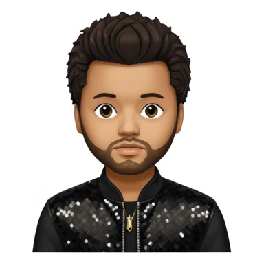 The Weeknd with Dark Brown Hair, Black Sequin Outfit sticker