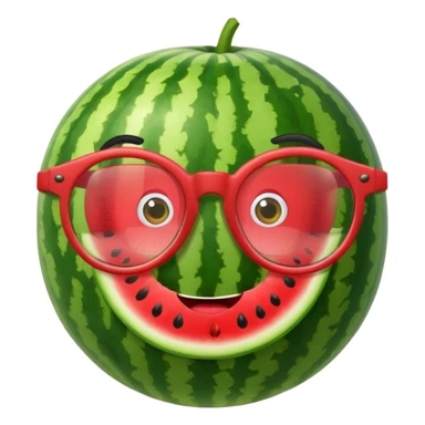 watermelon with glasses sticker