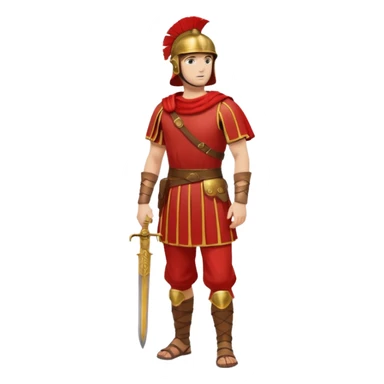 roman soldier without armor,without weapons and shield, just red clothing and fullbody view sticker