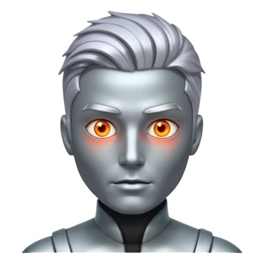 futuristic man with metalic hair sticker