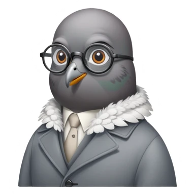 Pigeon with glasses and coat looking like a spy sticker