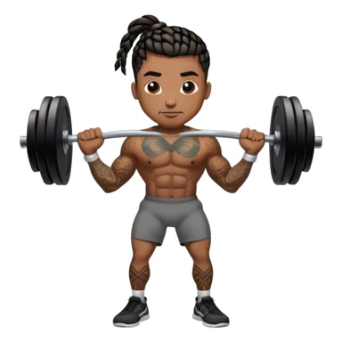Buff black man with short braids and tattoos lifting weights sticker