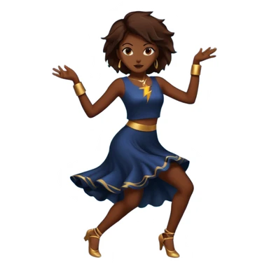 All Brown silhouette of a female dancing with thunder in the background  sticker