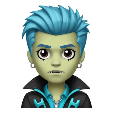 Frankie stein monster high doll boy with face scruffle sticker