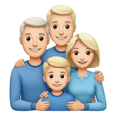 happy white family with husband wife and one son smiling together sticker
