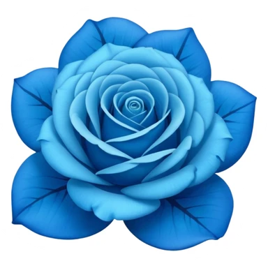 rose shape flower, no stem, now make it a 100% blue, 9.8% green, 0% red, bold and vibrant shade of blue sticker