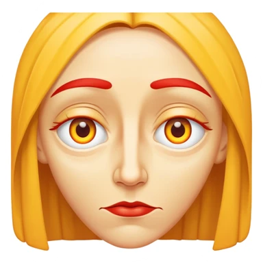 yellow face with droopy eyelids and pronounced red under-eye bags sticker