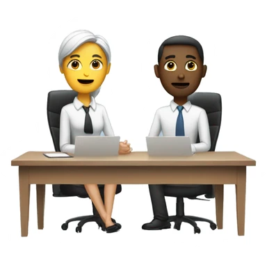 2 person in a meeting sticker