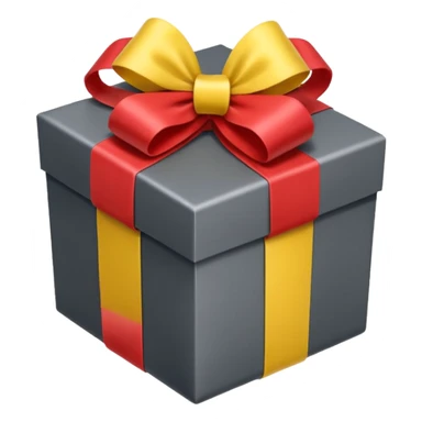 gift box with yellow and red ribbon sticker