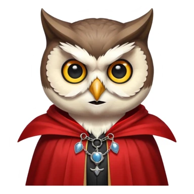 owl vampire in red collar cloak sticker