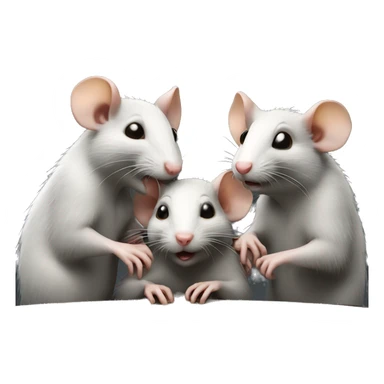 Three rats are sitting around a round table and whispering sticker