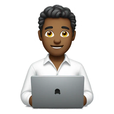 men in white shirt with laptop sticker