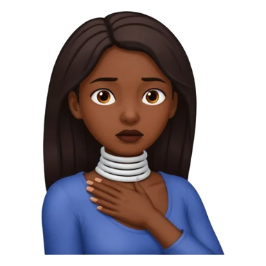 👩🏽 with hands choking her neck sticker