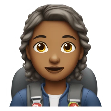 Girl in airplane seat sticker